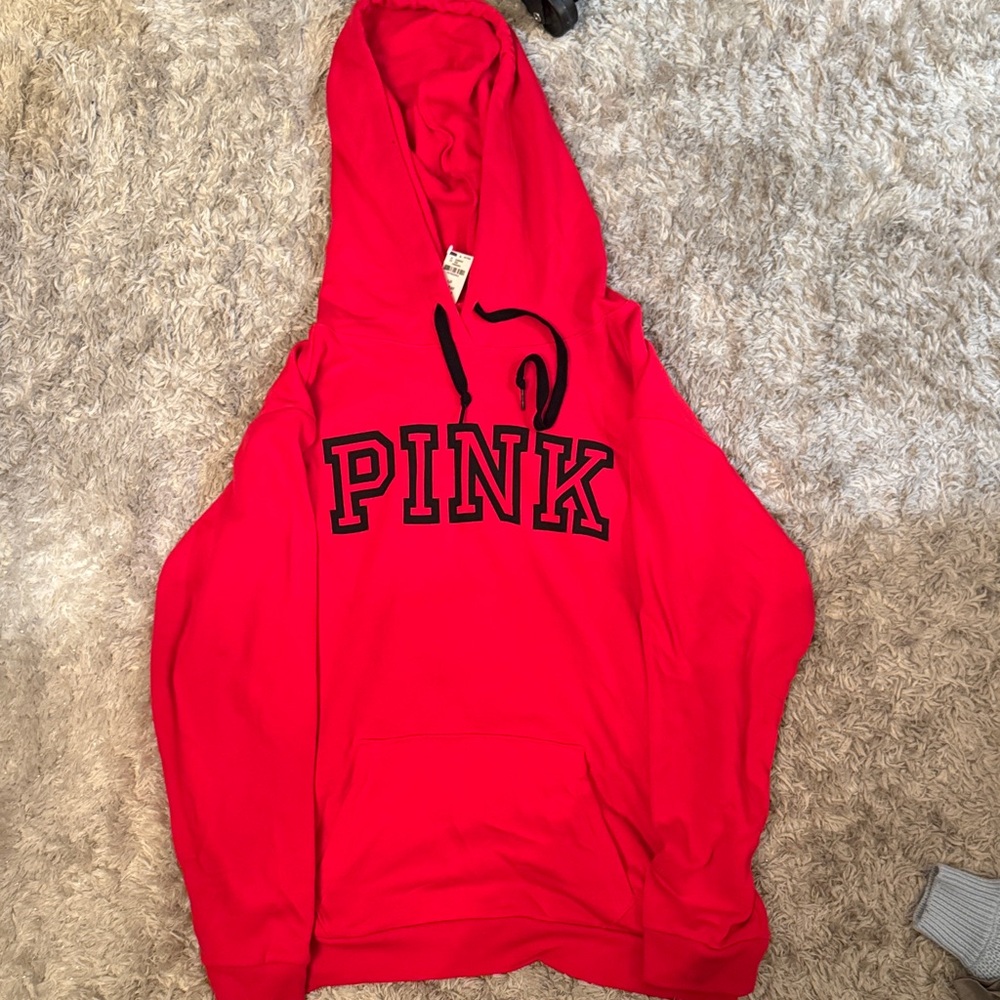 PINK Victoria's Secret Red and Black Hoodie